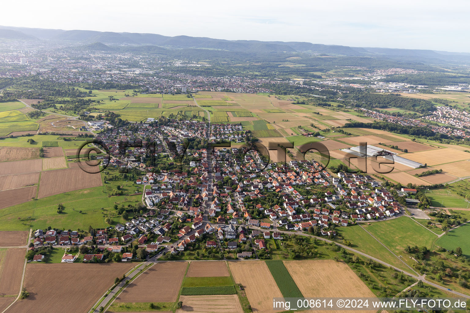 Vue aérienne de Degerschlacht dans le département Bade-Wurtemberg, Allemagne