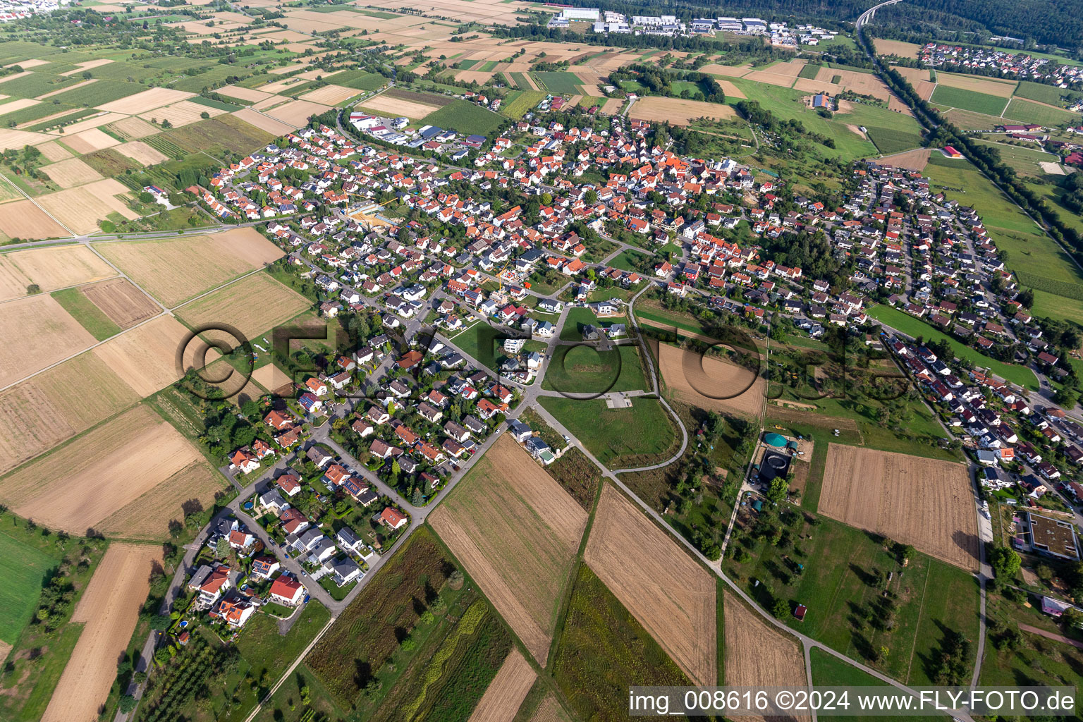 Vue aérienne de Sickenhausen dans le département Bade-Wurtemberg, Allemagne