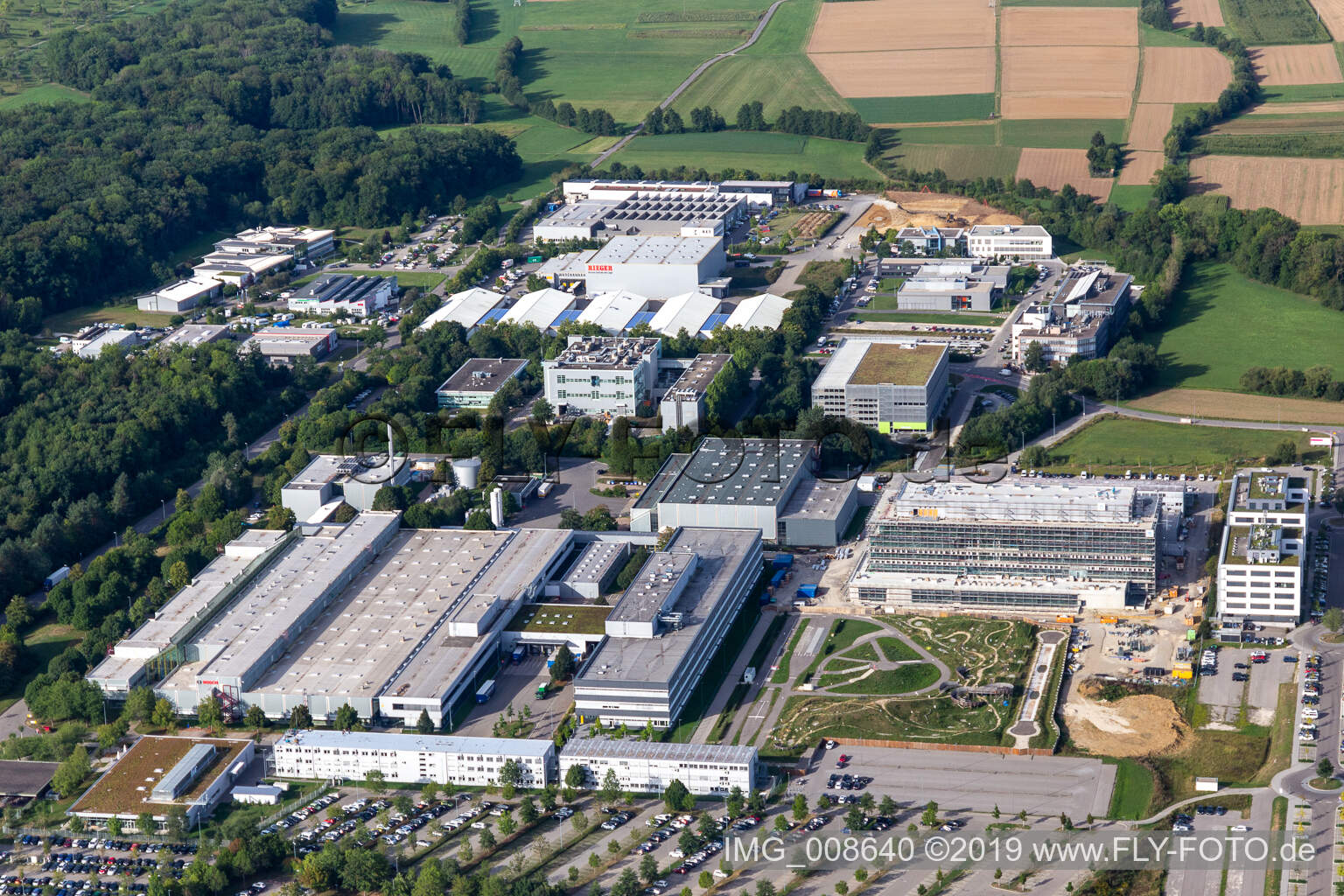 Vue aérienne de Bosch AG à Kusterdingen dans le département Bade-Wurtemberg, Allemagne