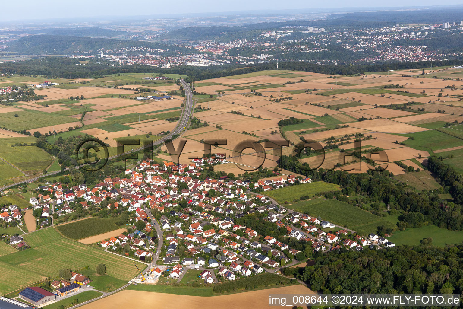 Vue aérienne de Jettenburg dans le département Bade-Wurtemberg, Allemagne