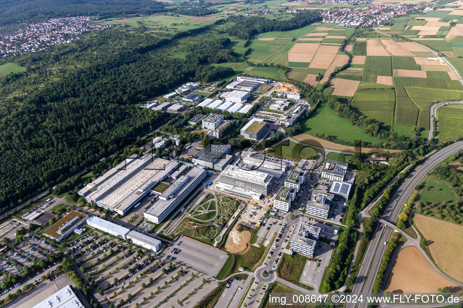 Vue aérienne de Bosch AG à le quartier Jettenburg in Kusterdingen dans le département Bade-Wurtemberg, Allemagne