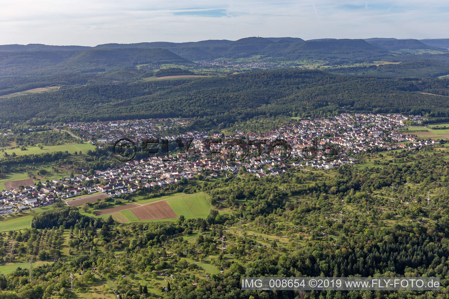 Vue aérienne de Ohmenhausen dans le département Bade-Wurtemberg, Allemagne