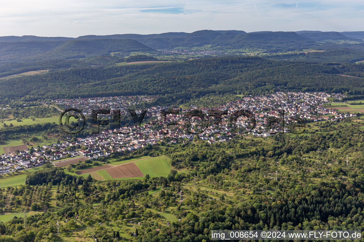 Vue aérienne de Ohmenhausen dans le département Bade-Wurtemberg, Allemagne