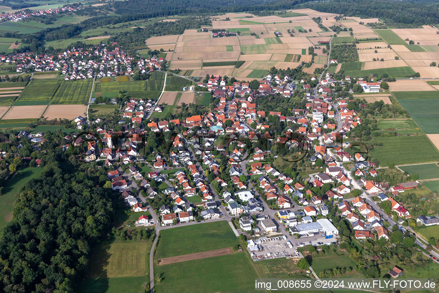 Vue aérienne de Quartier Mähringen in Kusterdingen dans le département Bade-Wurtemberg, Allemagne