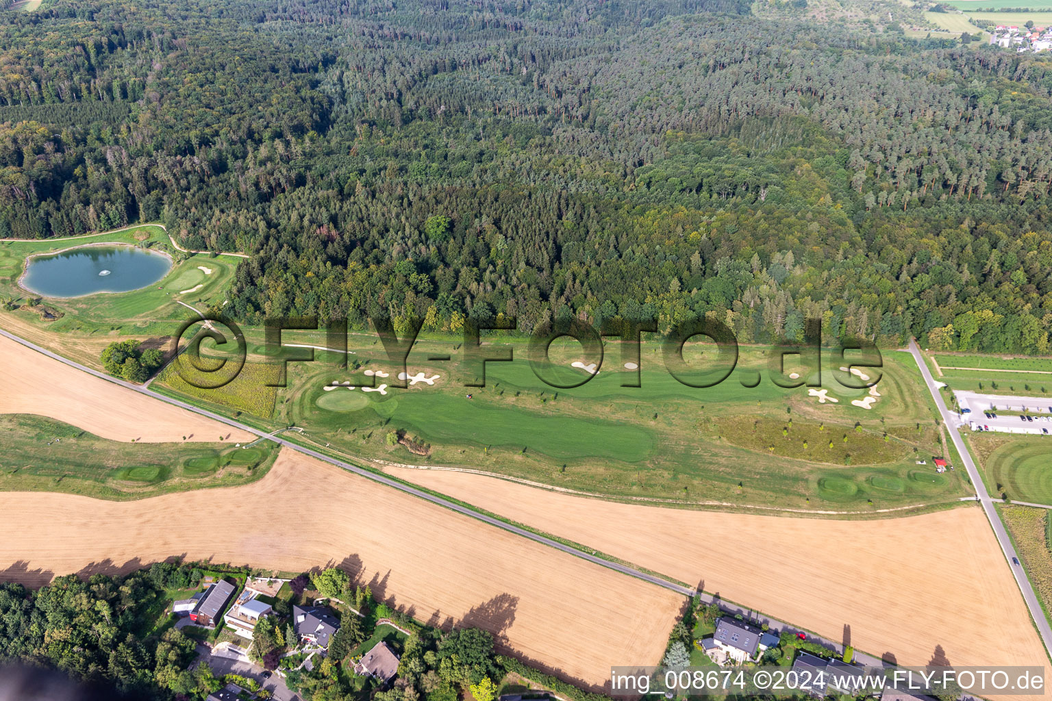 Vue oblique de Club de golf du château de Kressbach à le quartier Kreßbach in Tübingen dans le département Bade-Wurtemberg, Allemagne