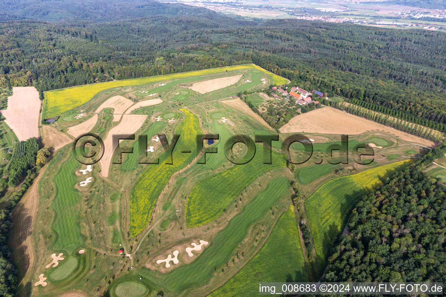 Terrain du Golfclub Schloss Kressbach à Kressbach à le quartier Kreßbach in Tübingen dans le département Bade-Wurtemberg, Allemagne depuis l'avion