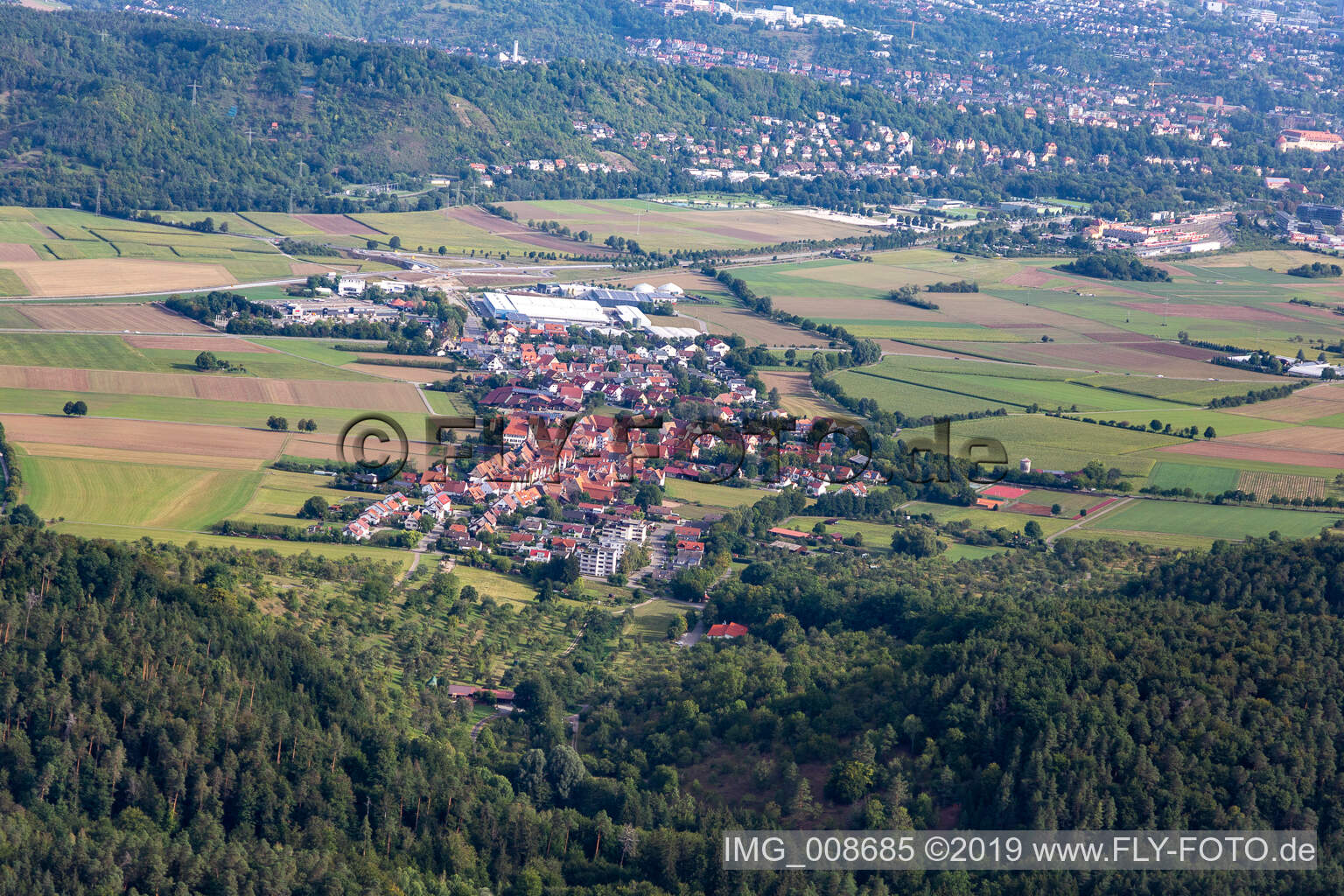 Vue aérienne de Weilheim dans le département Bade-Wurtemberg, Allemagne