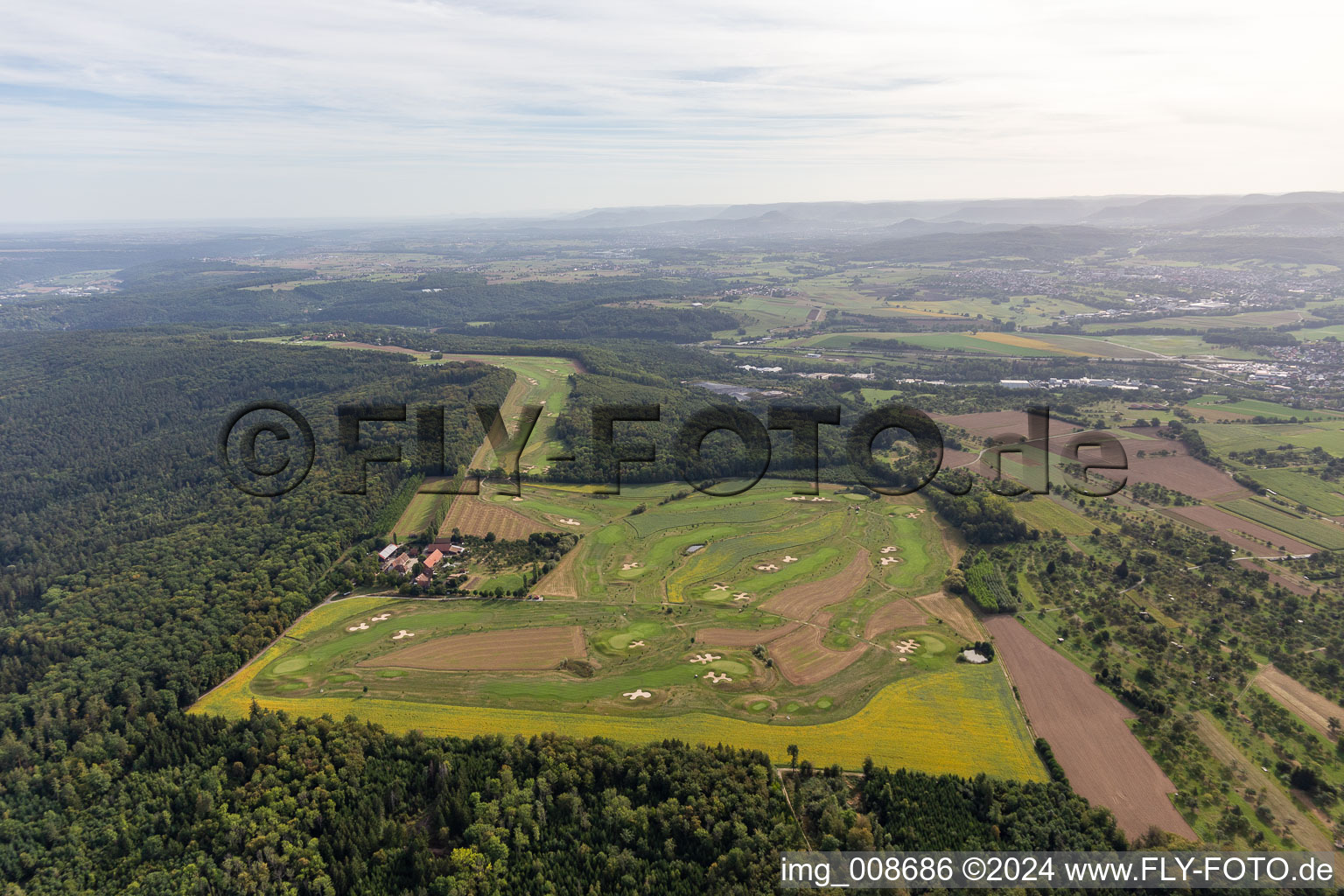 Vue d'oiseau de Terrain du Golfclub Schloss Kressbach à Kressbach à le quartier Kreßbach in Tübingen dans le département Bade-Wurtemberg, Allemagne