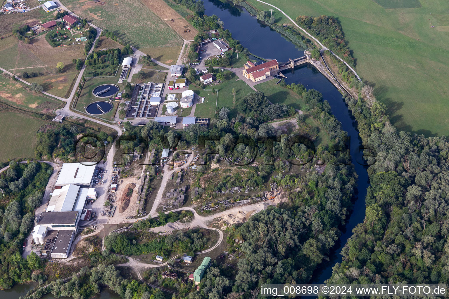 Photographie aérienne de Station d'épuration de Kiebingen à Rottenburg am Neckar dans le département Bade-Wurtemberg, Allemagne