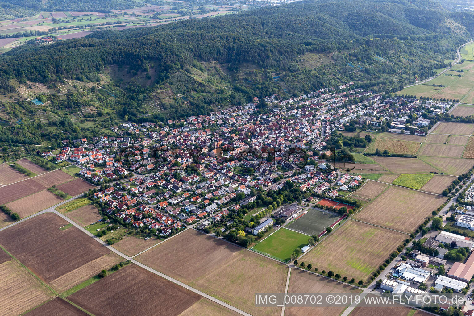 Vue aérienne de Hirschau dans le département Bade-Wurtemberg, Allemagne