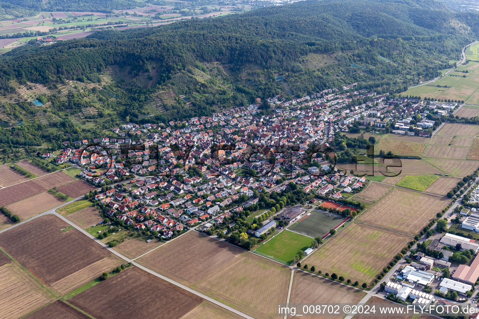 Vue aérienne de Quartier Hirschau in Tübingen dans le département Bade-Wurtemberg, Allemagne