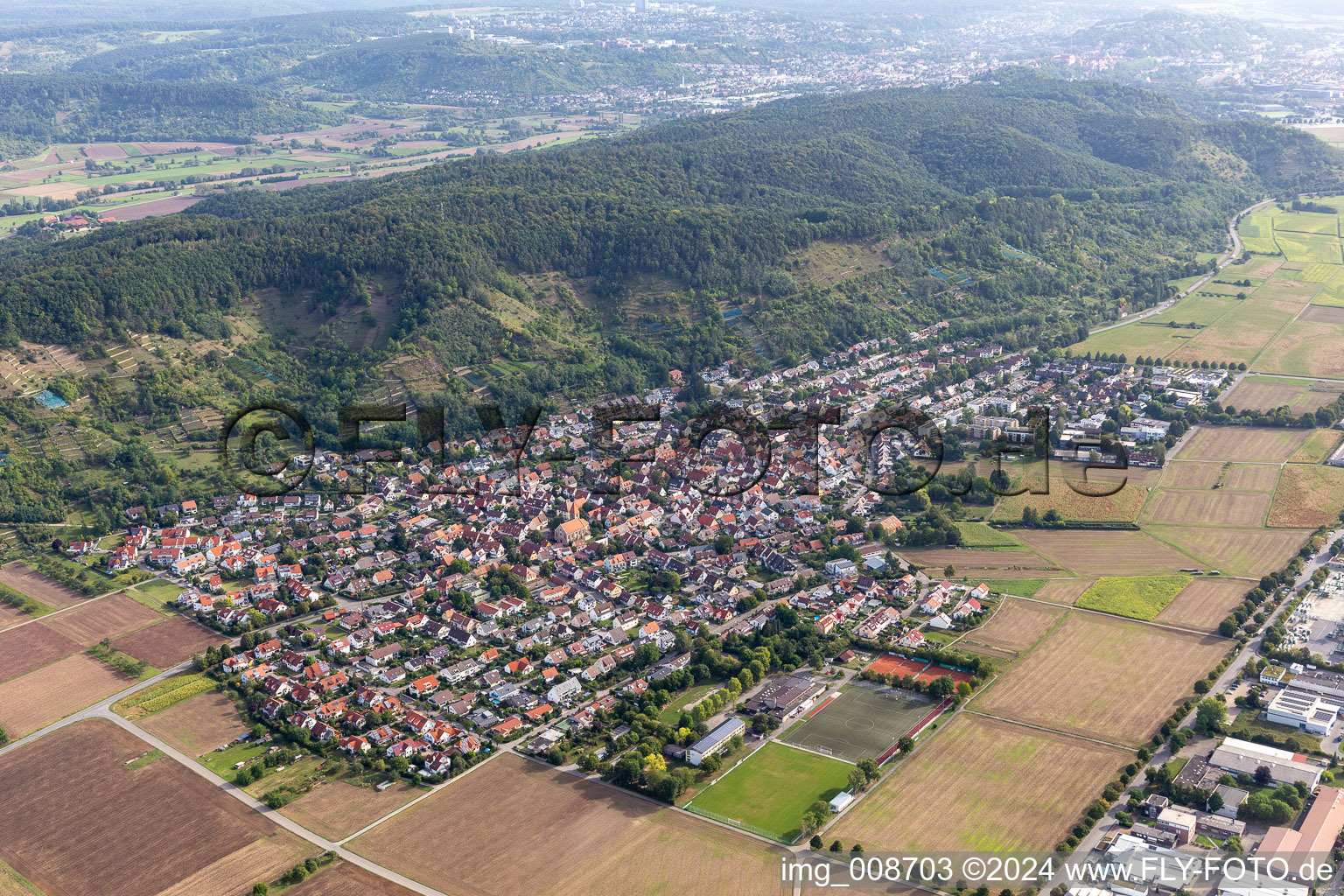 Vue aérienne de Quartier Hirschau in Tübingen dans le département Bade-Wurtemberg, Allemagne