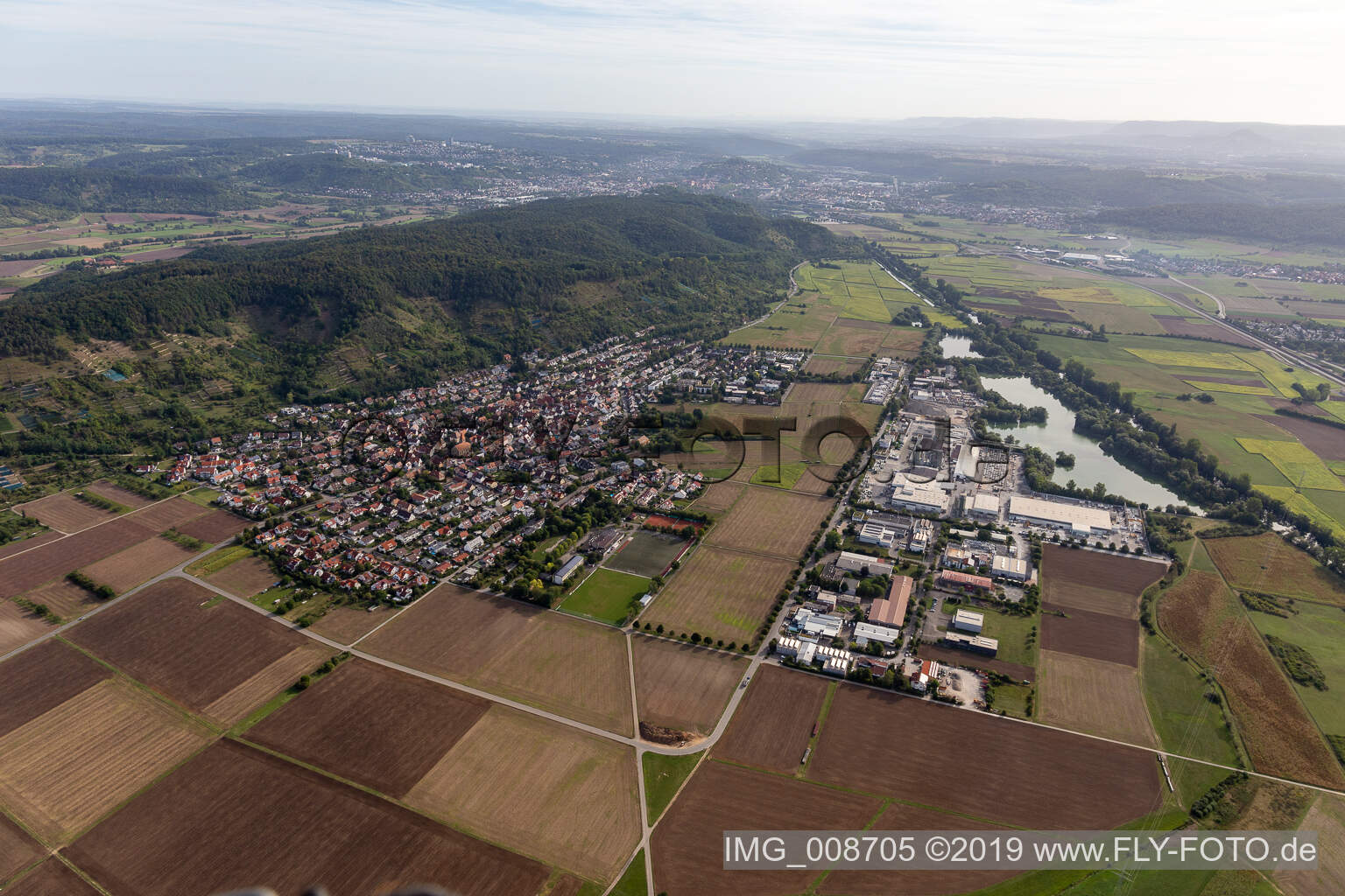 Photographie aérienne de Hirschau dans le département Bade-Wurtemberg, Allemagne