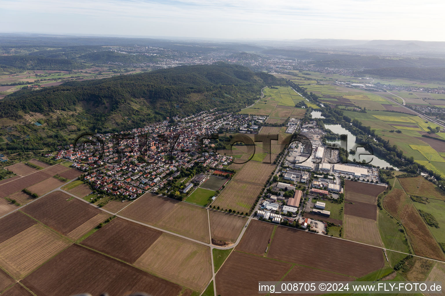 Vue aérienne de Quartier Hirschau in Tübingen dans le département Bade-Wurtemberg, Allemagne