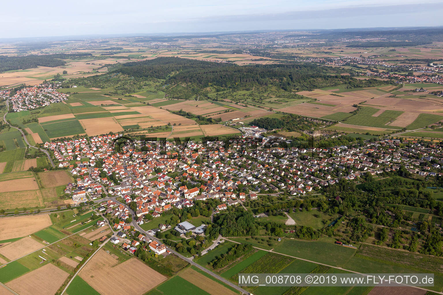 Vue aérienne de Rottenburg am Neckar dans le département Bade-Wurtemberg, Allemagne