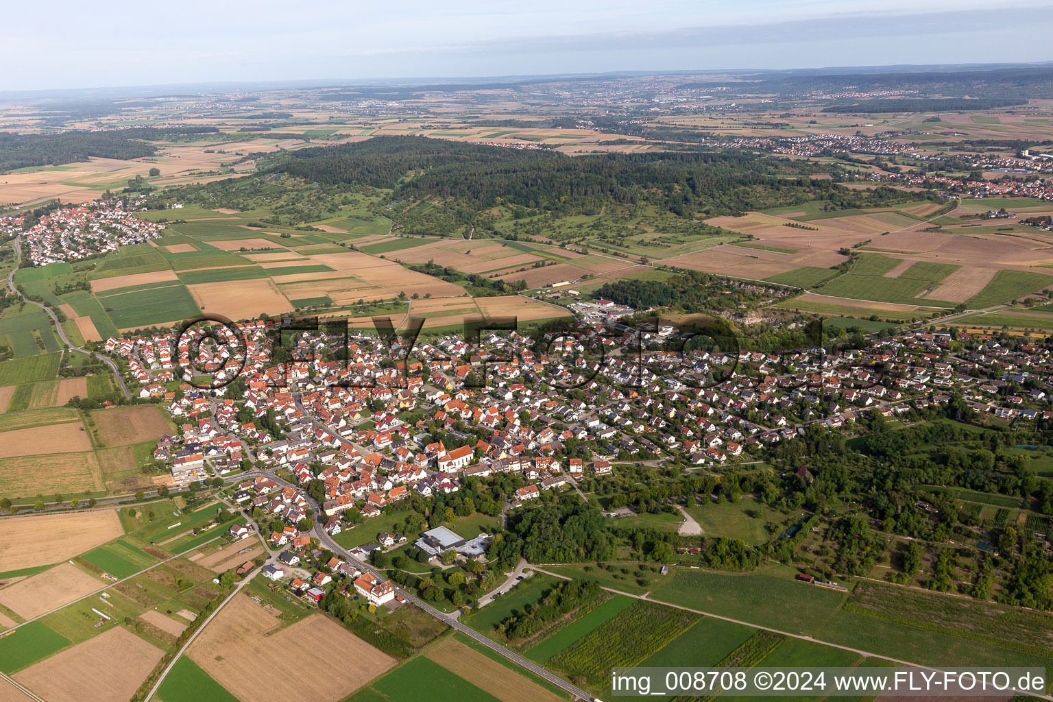 Vue aérienne de Rottenburg am Neckar dans le département Bade-Wurtemberg, Allemagne