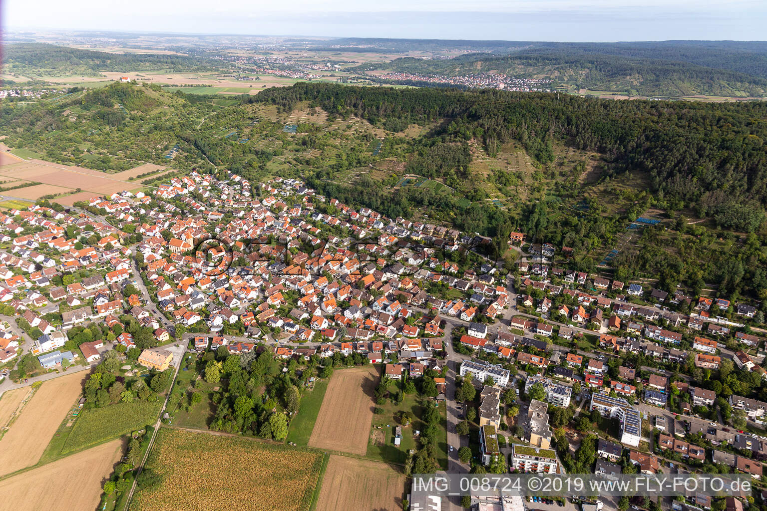 Vue oblique de Wurmlingen dans le département Bade-Wurtemberg, Allemagne