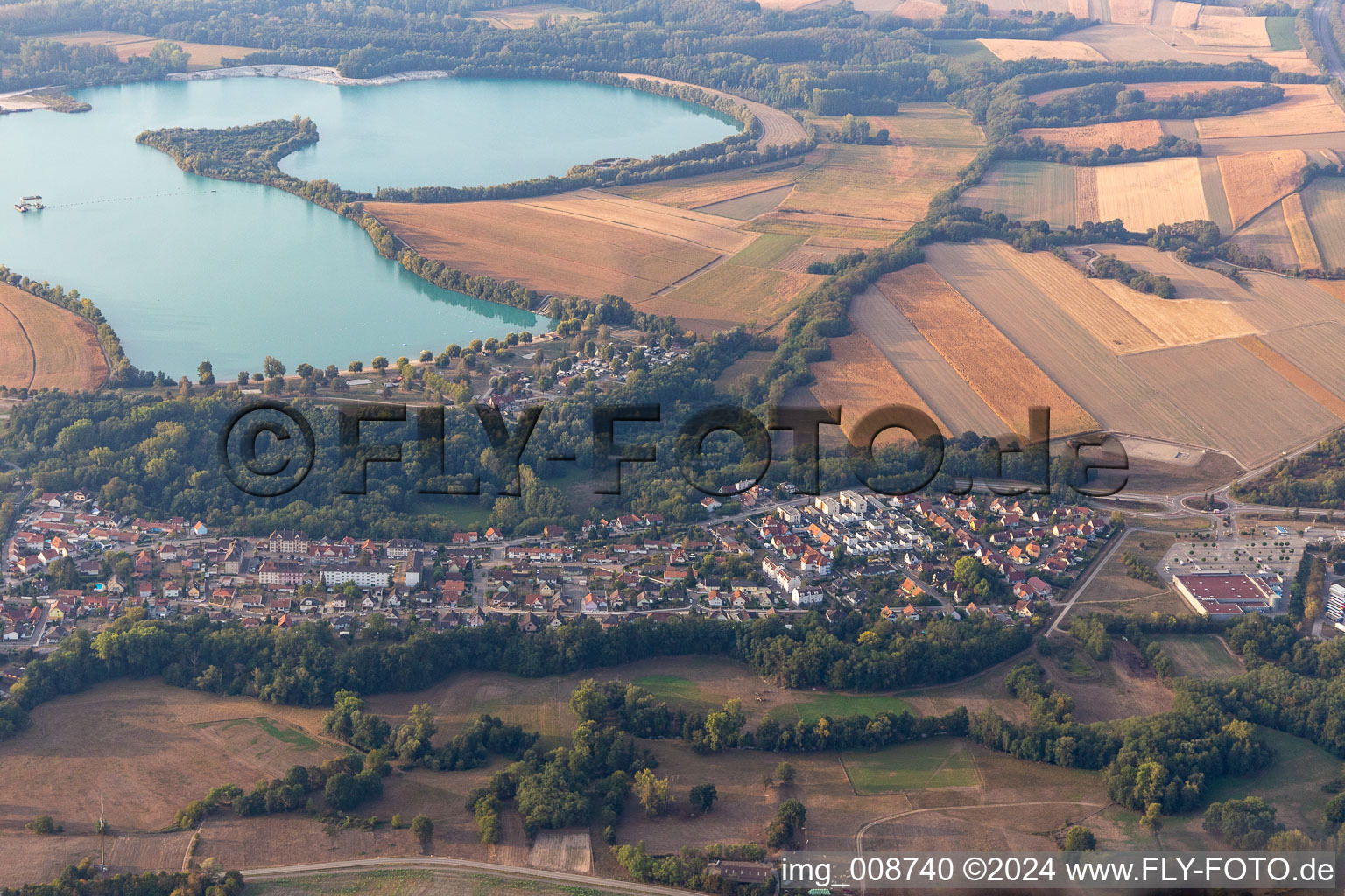 Vue aérienne de Lauterbourg dans le département Bas Rhin, France