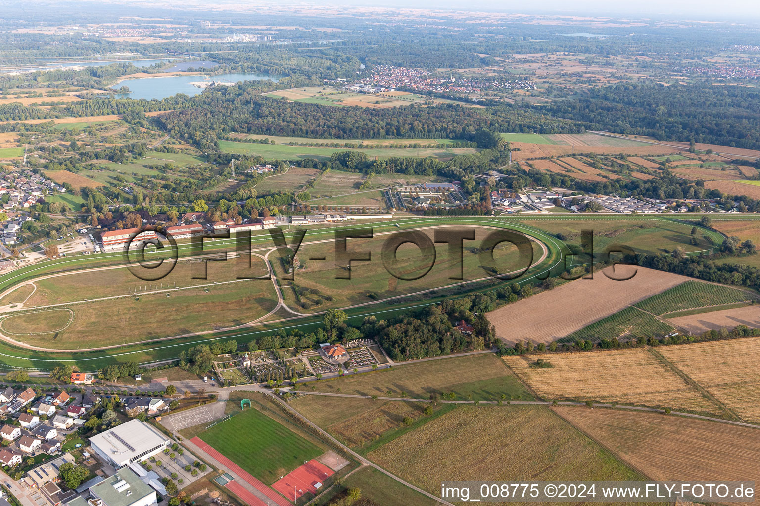 Vue aérienne de Piste à Iffezheim dans le département Bade-Wurtemberg, Allemagne