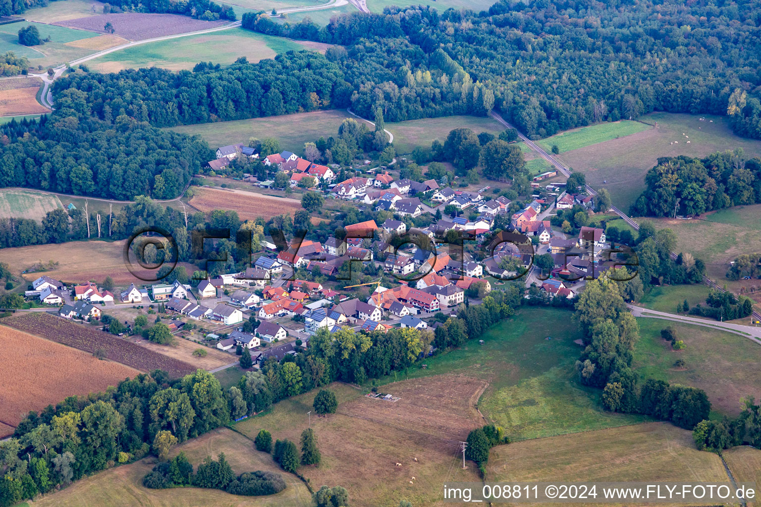 Vue aérienne de Quartier Hildmannsfeld in Rheinmünster dans le département Bade-Wurtemberg, Allemagne