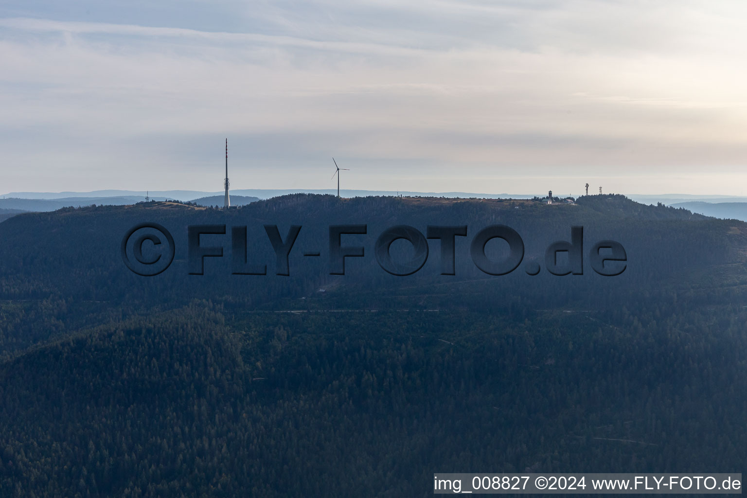 Vue aérienne de Hornisgrind à Sasbach dans le département Bade-Wurtemberg, Allemagne