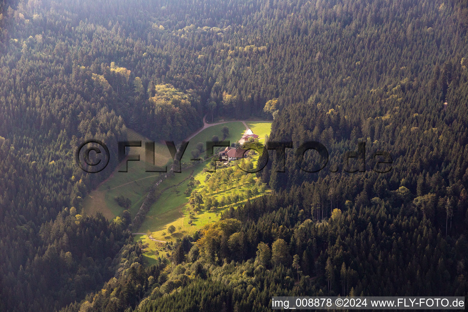 Vue aérienne de Bärbelsbach à le quartier Bad Peterstal in Bad Peterstal-Griesbach dans le département Bade-Wurtemberg, Allemagne