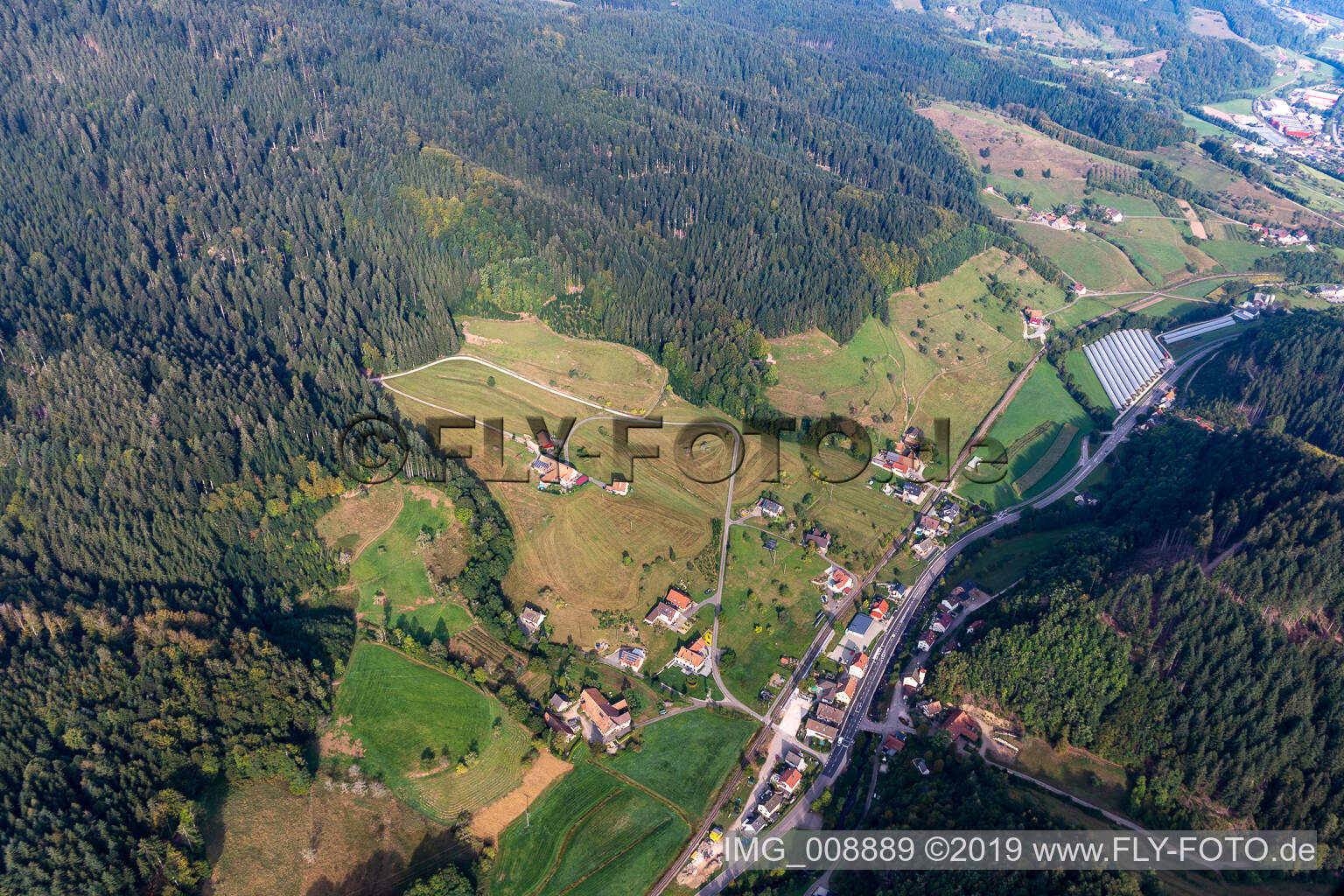 Vue aérienne de Ibach à Oppenau dans le département Bade-Wurtemberg, Allemagne