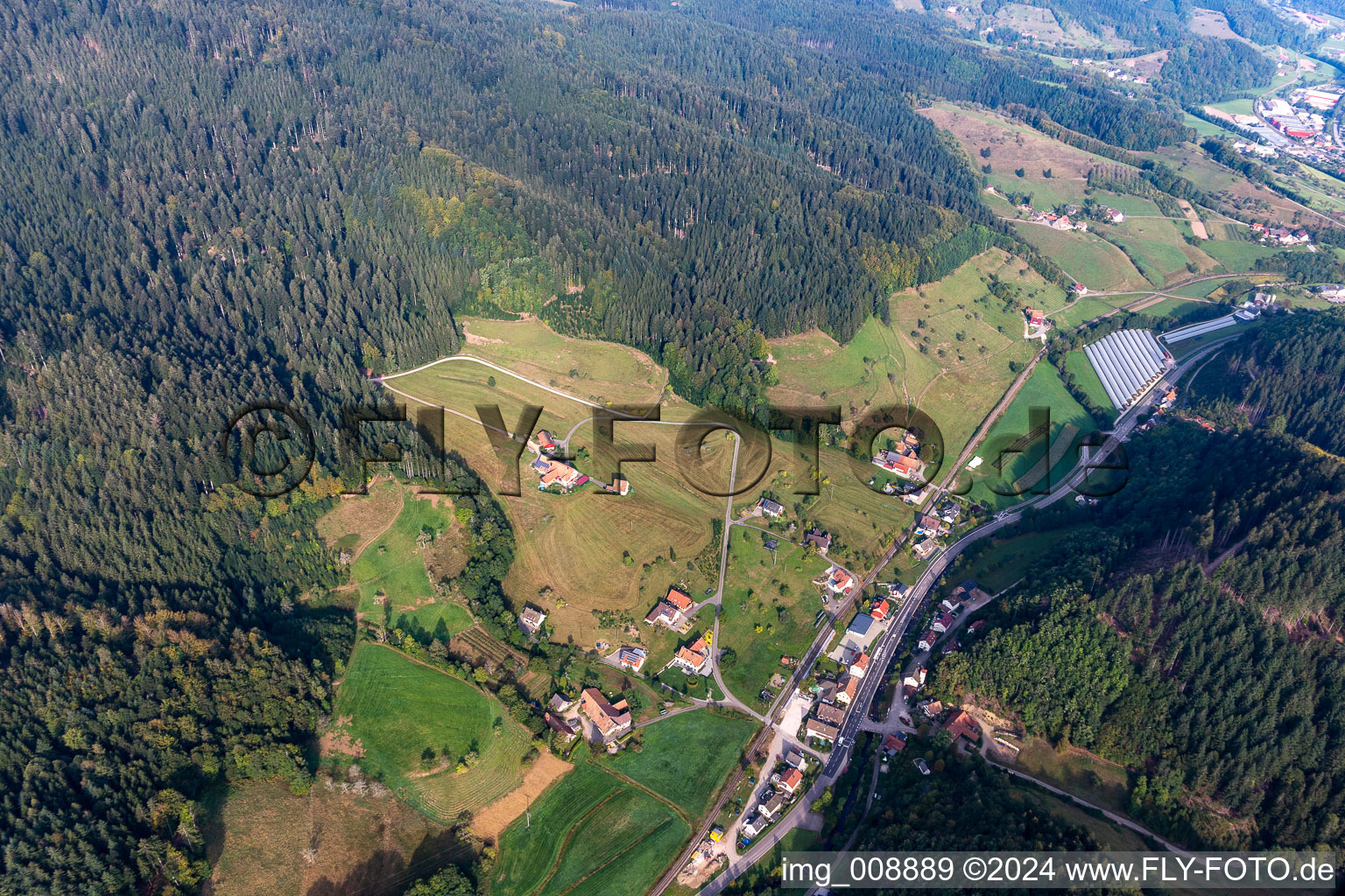 Vue aérienne de Ibach à Oppenau dans le département Bade-Wurtemberg, Allemagne