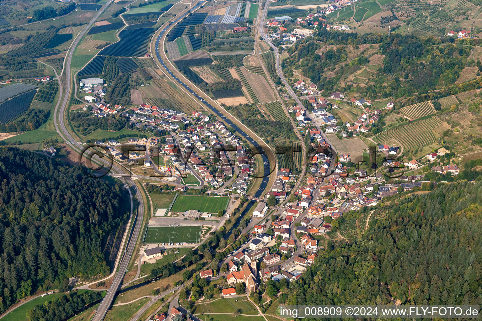 Lautenbach dans le département Bade-Wurtemberg, Allemagne d'en haut