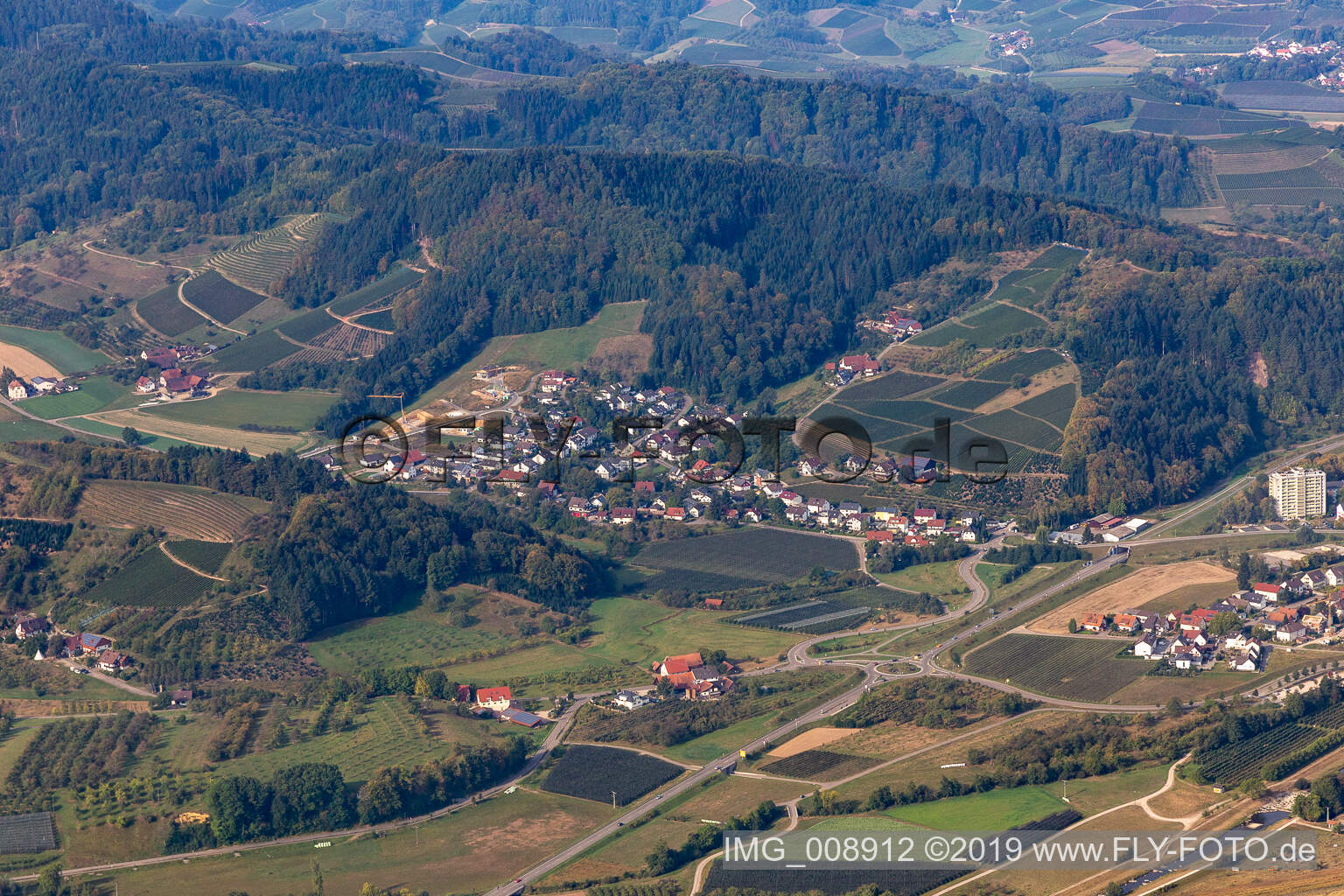 Vue aérienne de Albersbach dans le département Bade-Wurtemberg, Allemagne