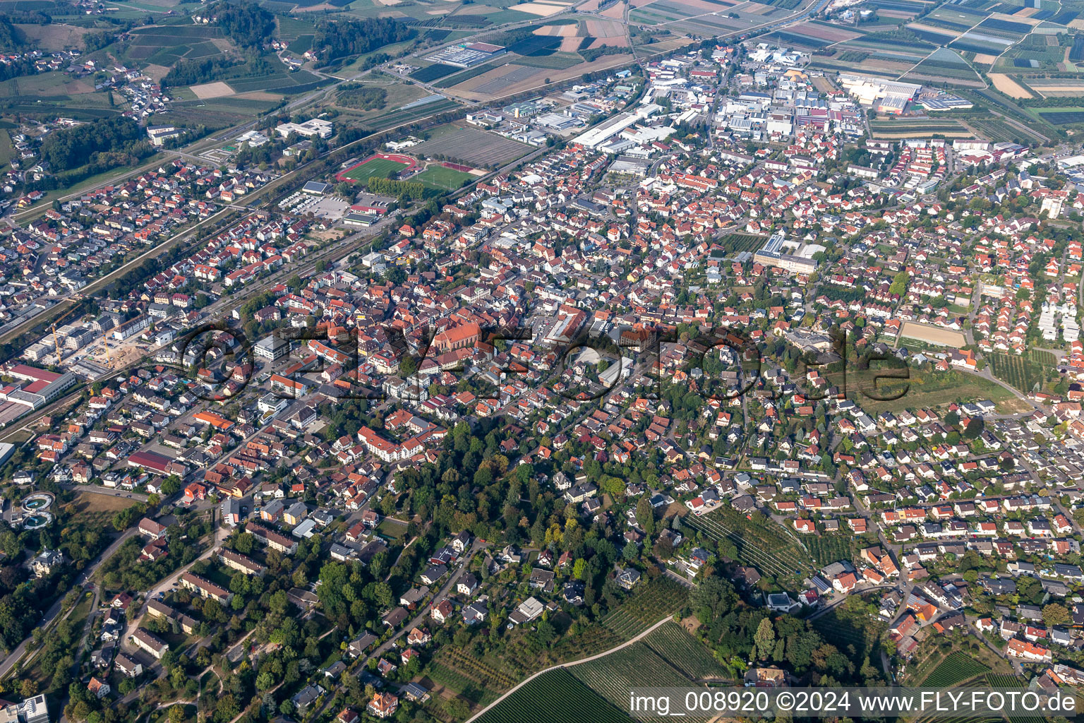 Vue aérienne de Oberkirch dans le département Bade-Wurtemberg, Allemagne