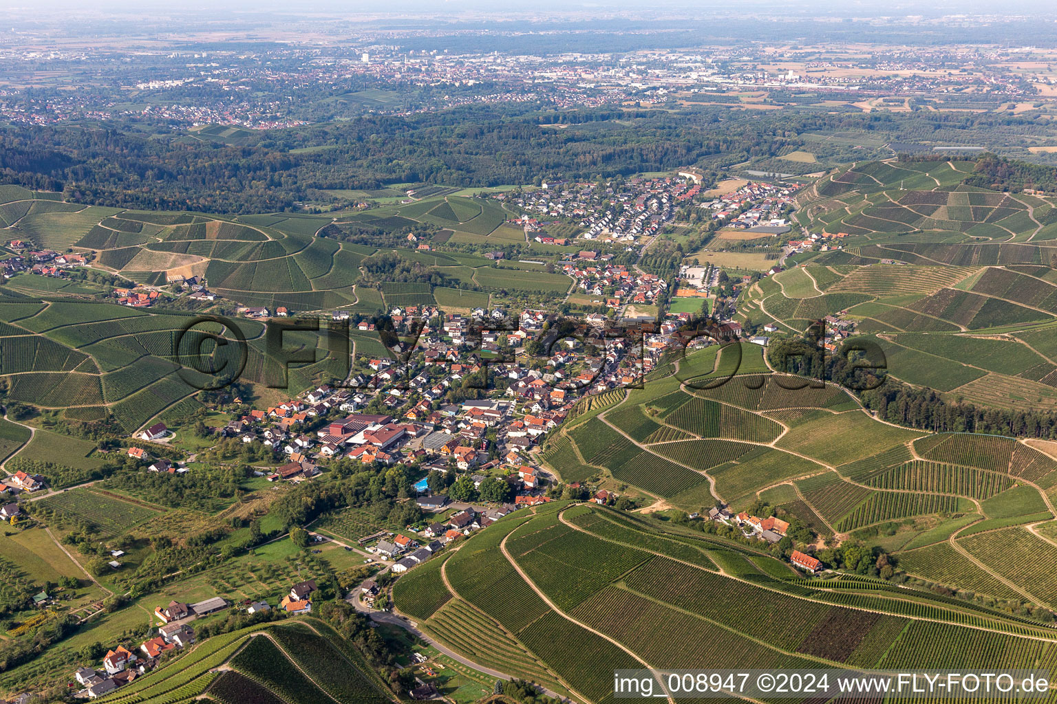 Vue aérienne de Quartier Hilsbach in Durbach dans le département Bade-Wurtemberg, Allemagne