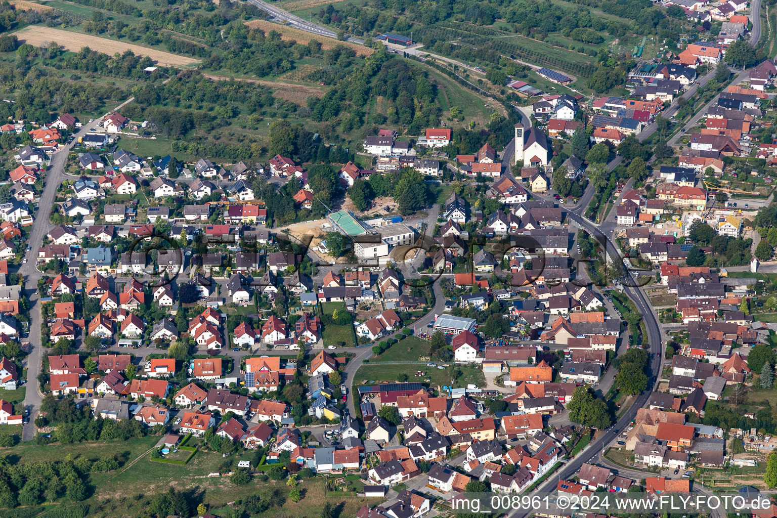 Vue aérienne de Quartier Ebersweier in Durbach dans le département Bade-Wurtemberg, Allemagne