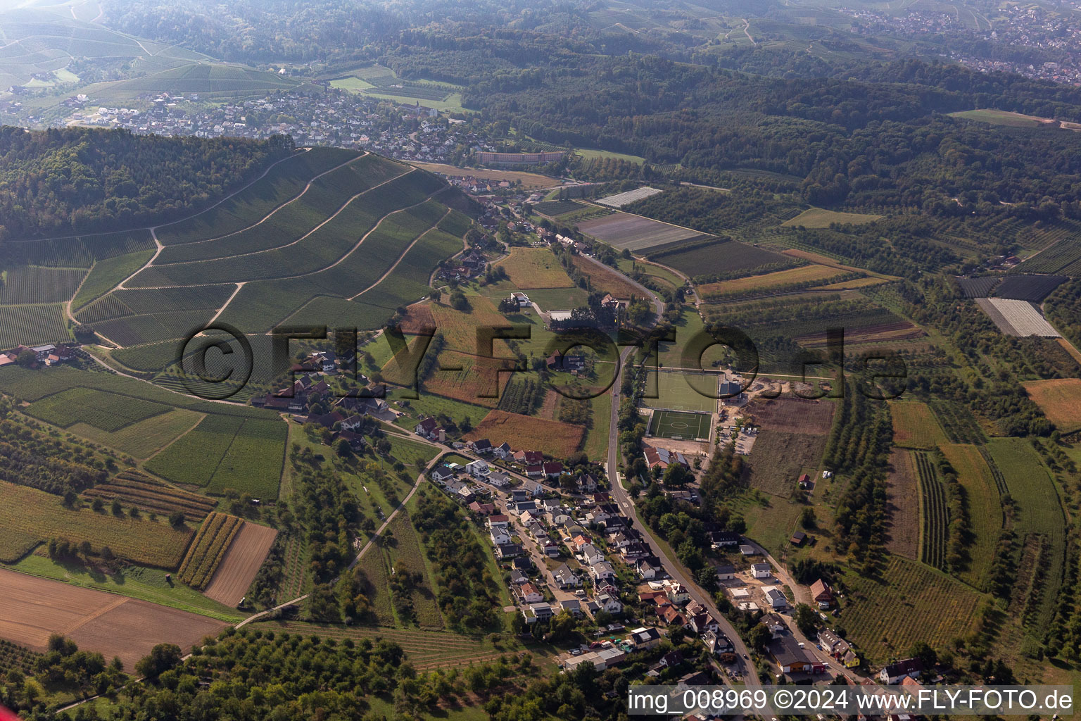 Quartier Ebersweier in Durbach dans le département Bade-Wurtemberg, Allemagne d'en haut