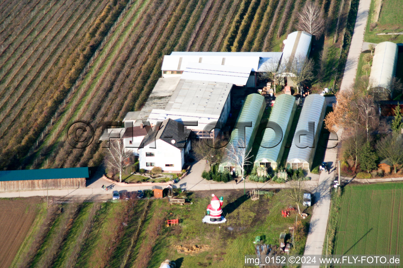 Vue aérienne de Ferme fruitière Zapf à Kandel dans le département Rhénanie-Palatinat, Allemagne