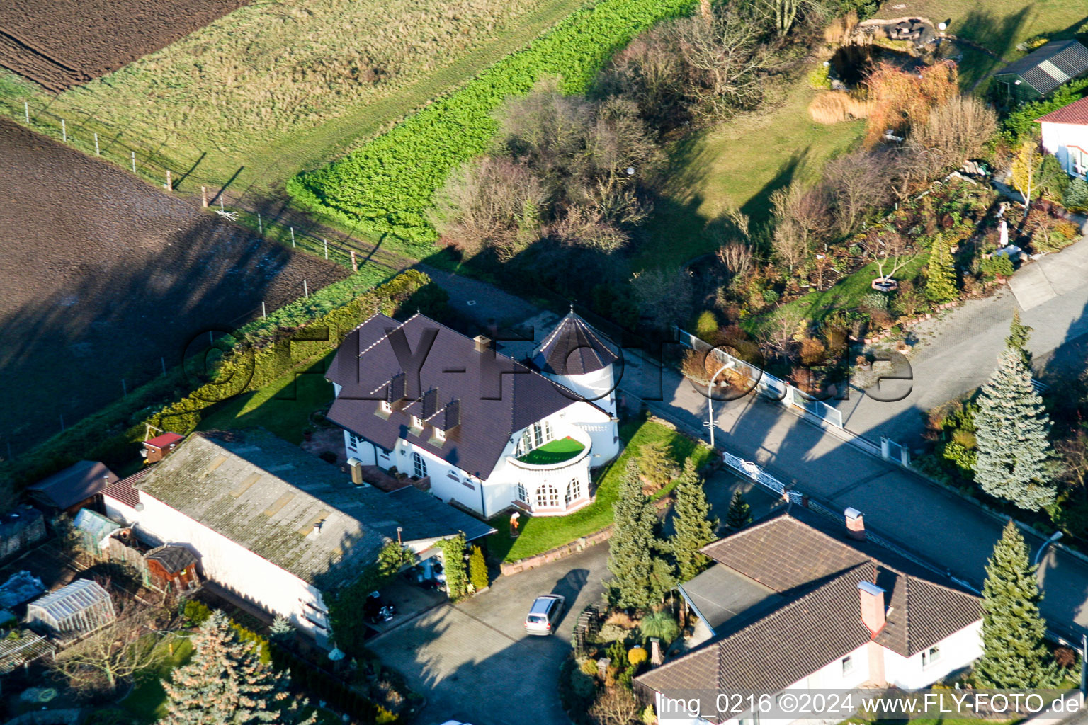 Vue aérienne de Industriestraße Bauernwaldstr à Rheinzabern dans le département Rhénanie-Palatinat, Allemagne