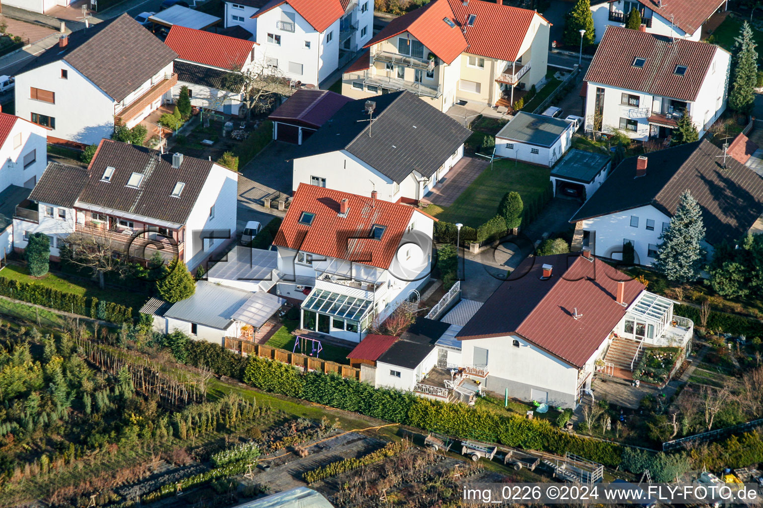 Vue aérienne de Lessingstr à Rheinzabern dans le département Rhénanie-Palatinat, Allemagne