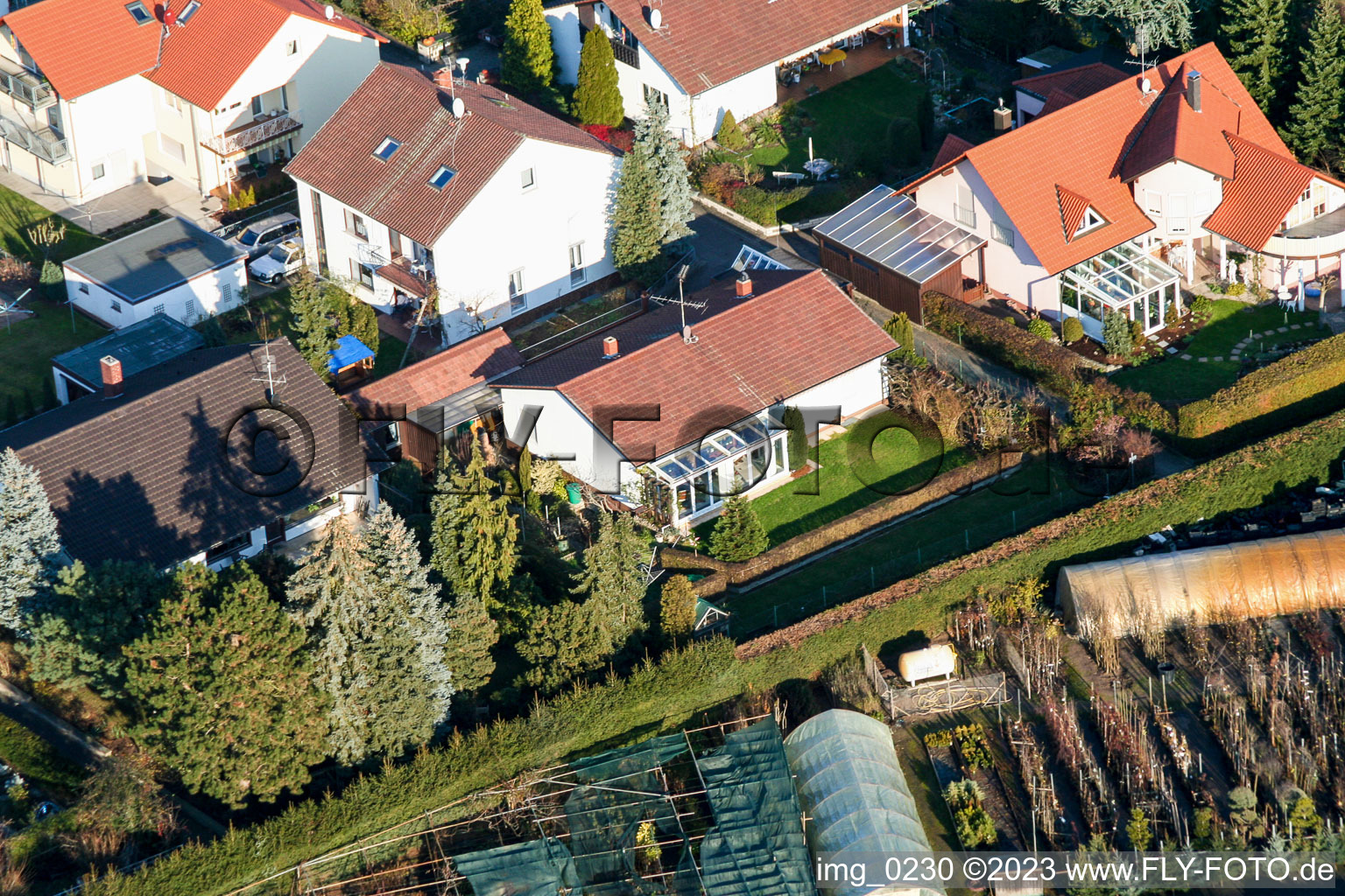 Vue aérienne de Elisabeth Langgässerstr à Rheinzabern dans le département Rhénanie-Palatinat, Allemagne