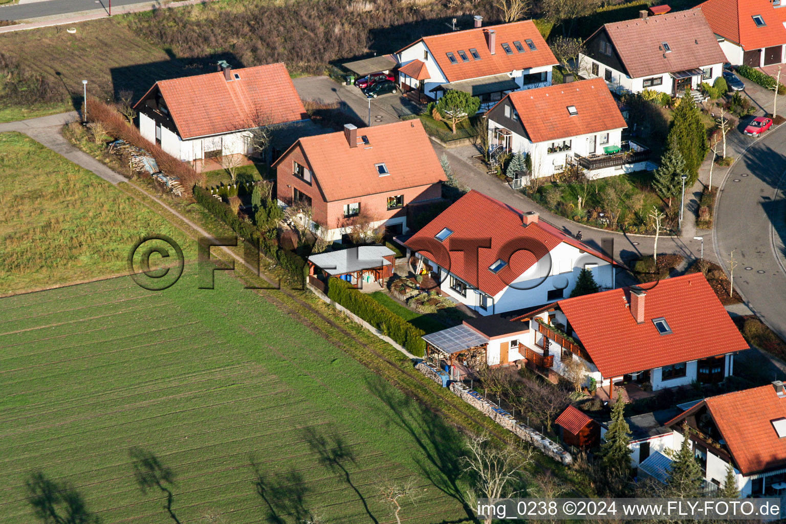 Vue oblique de Nouvelle zone de développement au Tongruben à Rheinzabern dans le département Rhénanie-Palatinat, Allemagne