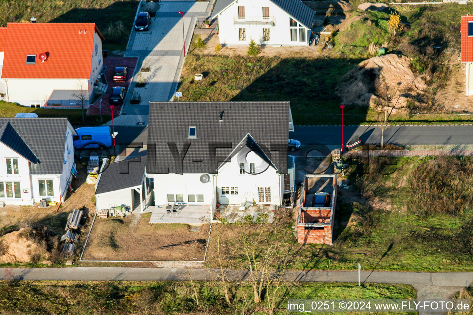 Image drone de Nouvelle zone de développement au Tongruben à Rheinzabern dans le département Rhénanie-Palatinat, Allemagne