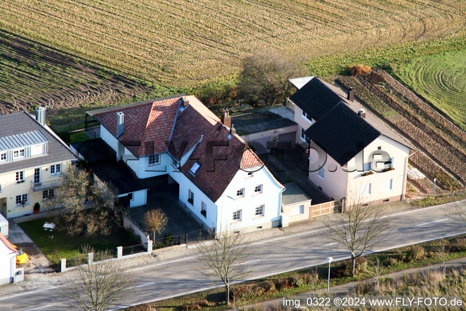 Photographie aérienne de Jockgrimerstr à Rheinzabern dans le département Rhénanie-Palatinat, Allemagne