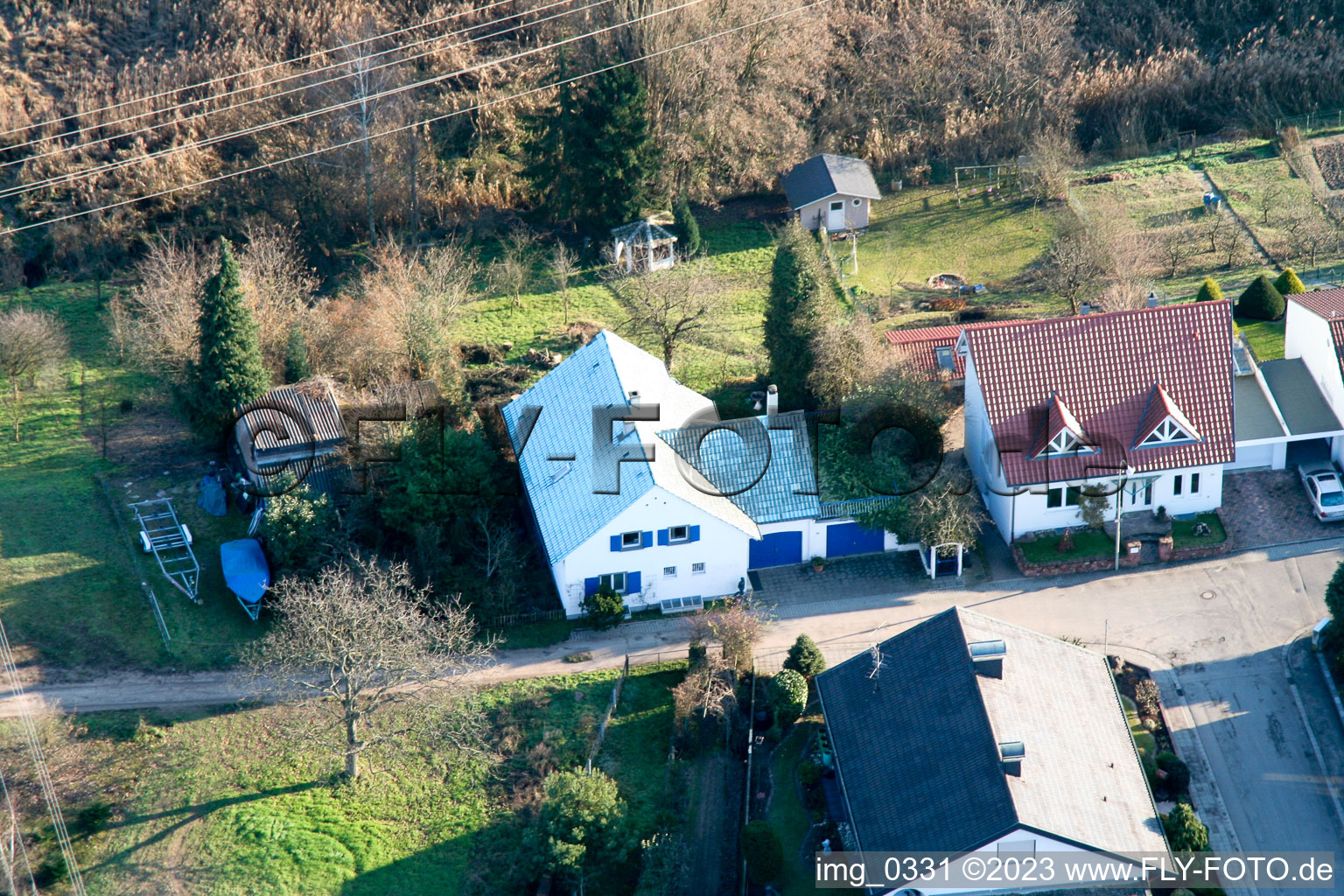 Vue aérienne de Jockgrim dans le département Rhénanie-Palatinat, Allemagne