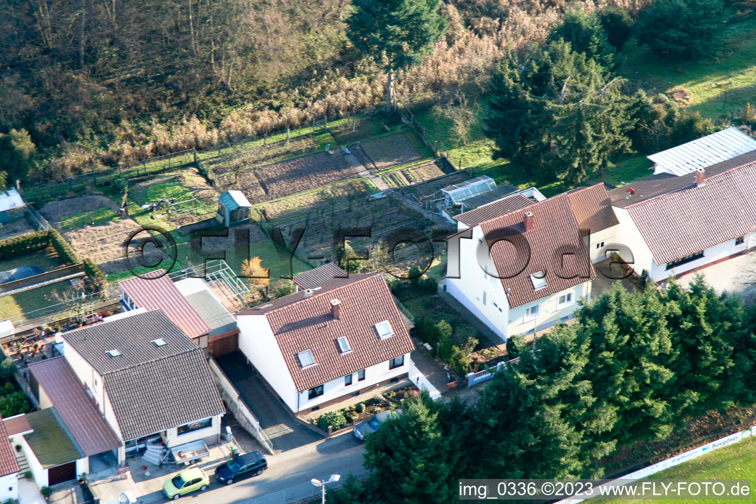 Vue oblique de Jockgrim dans le département Rhénanie-Palatinat, Allemagne