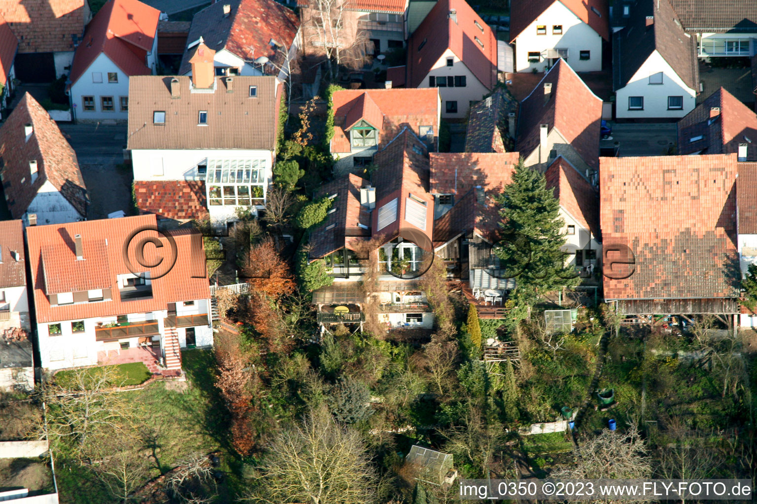 Vue oblique de Ludwigstr. à Jockgrim dans le département Rhénanie-Palatinat, Allemagne