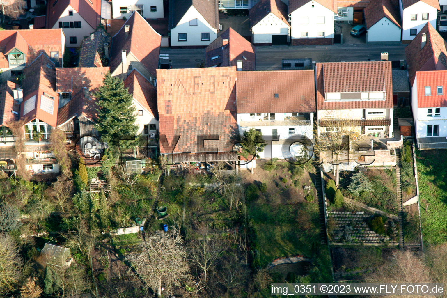 Ludwigstr. à Jockgrim dans le département Rhénanie-Palatinat, Allemagne d'en haut