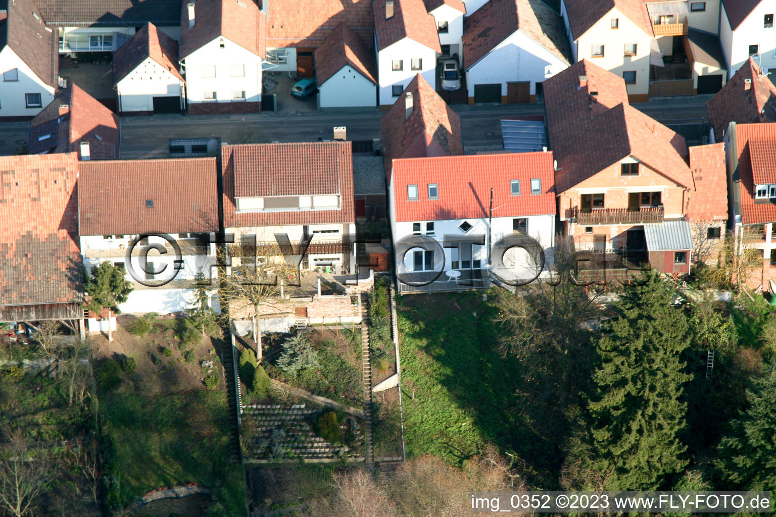 Ludwigstr. à Jockgrim dans le département Rhénanie-Palatinat, Allemagne hors des airs