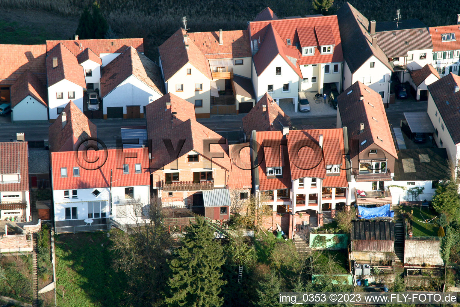 Ludwigstr. à Jockgrim dans le département Rhénanie-Palatinat, Allemagne vue d'en haut