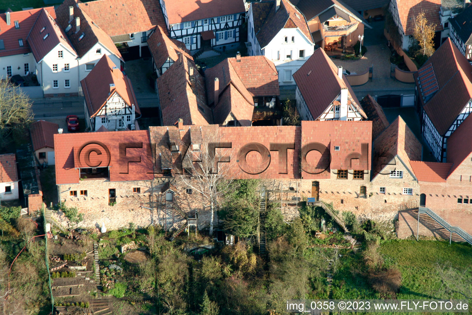 Enregistrement par drone de Ludwigstr. à Jockgrim dans le département Rhénanie-Palatinat, Allemagne