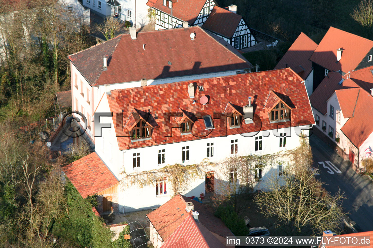 Ludwigstr. à Jockgrim dans le département Rhénanie-Palatinat, Allemagne depuis l'avion