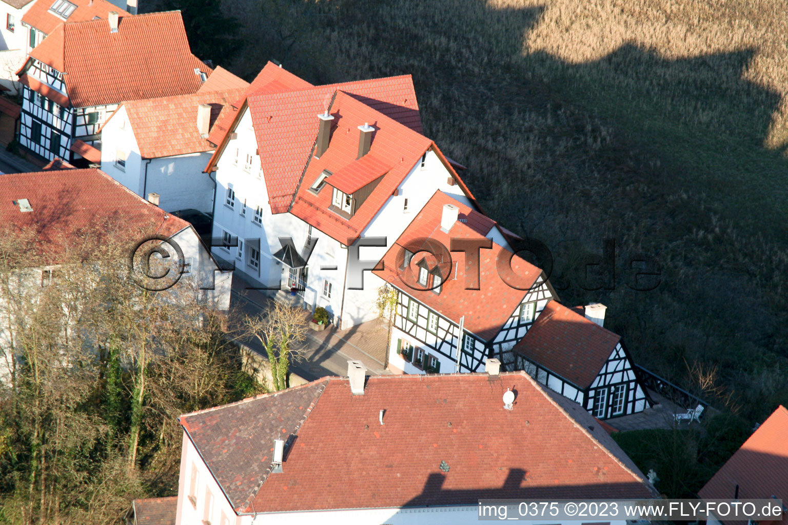 Vue d'oiseau de Ludwigstr. à Jockgrim dans le département Rhénanie-Palatinat, Allemagne